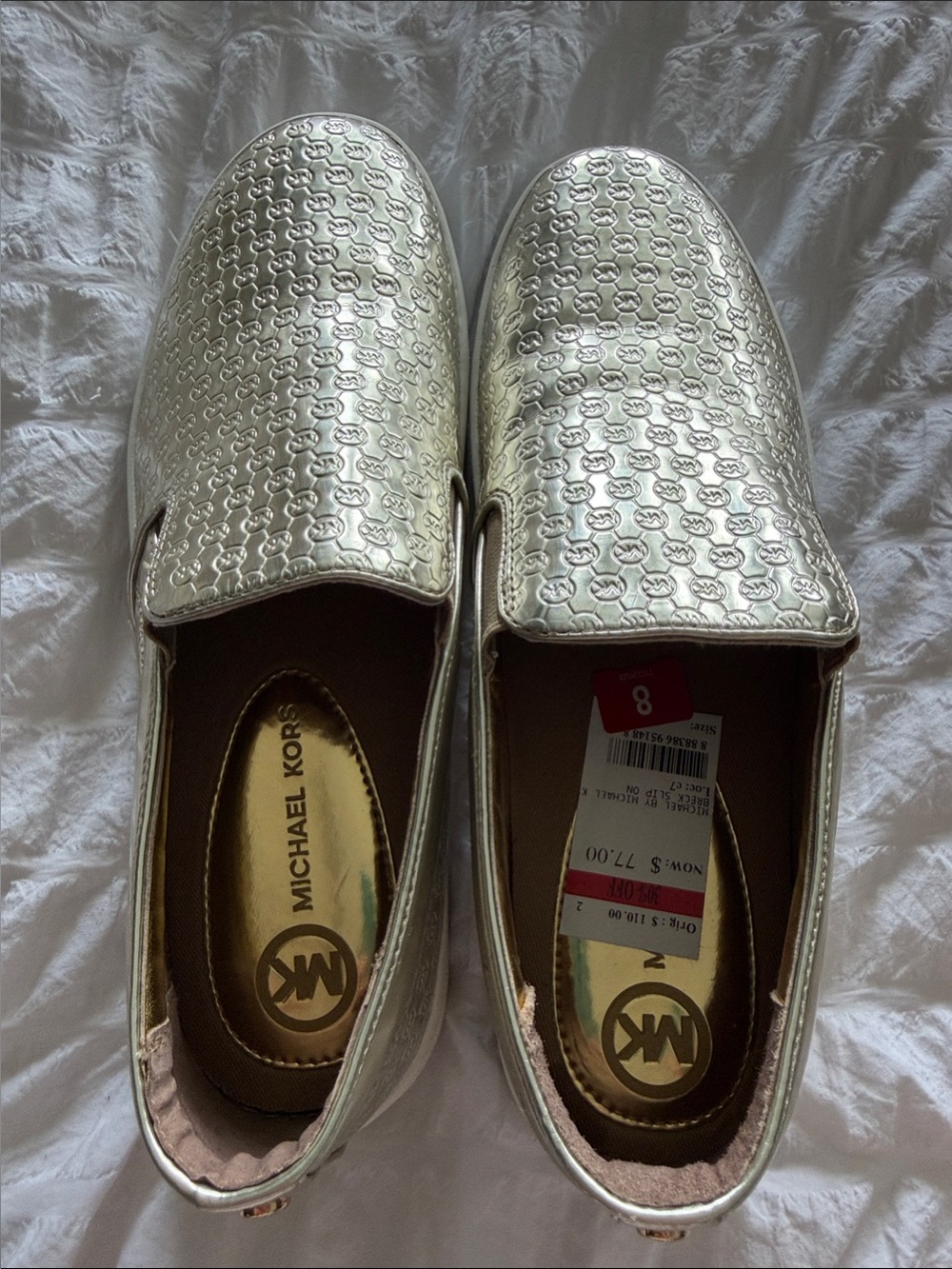 Michael Kors Metallic Gold Slip-On Loafers